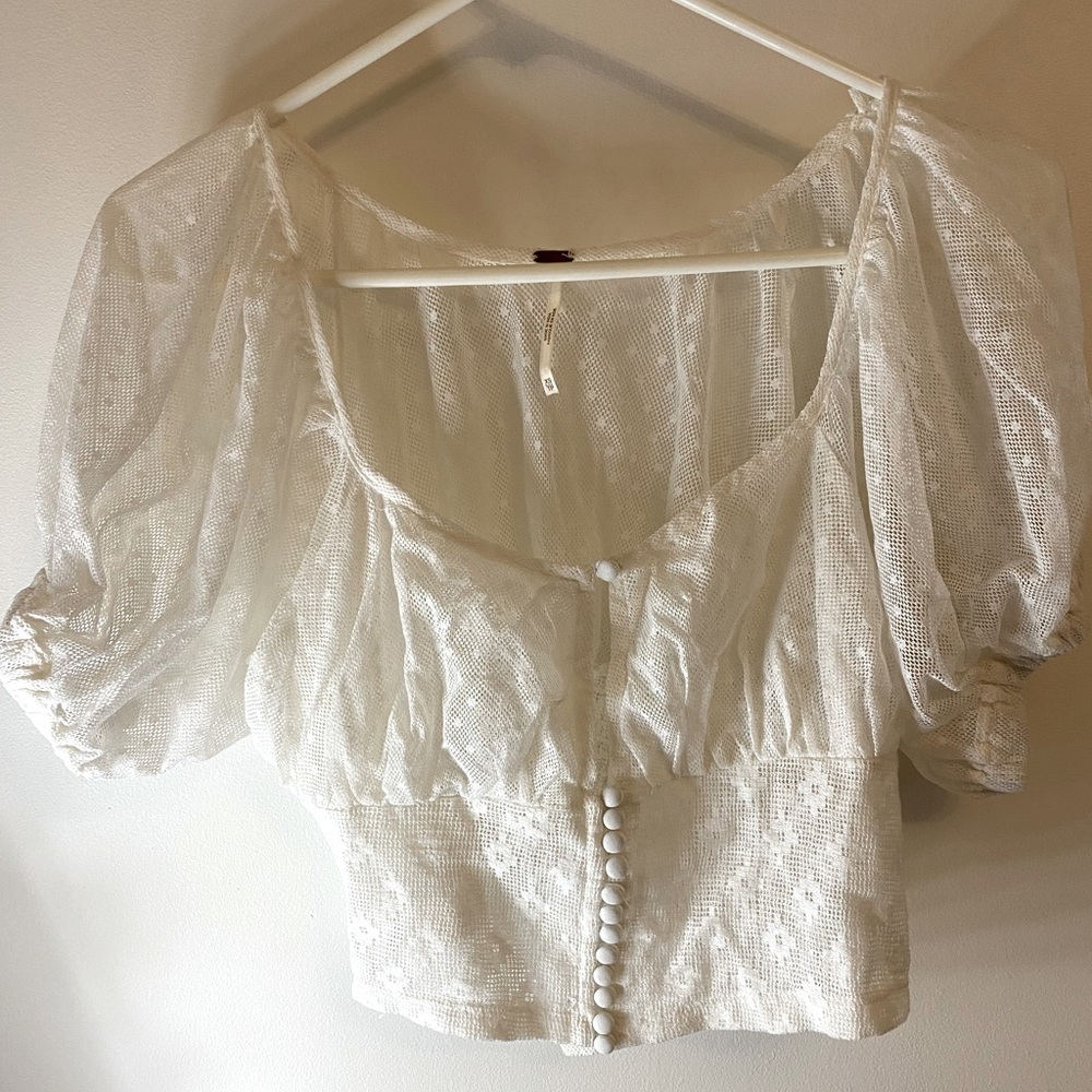Free people white lace blouse